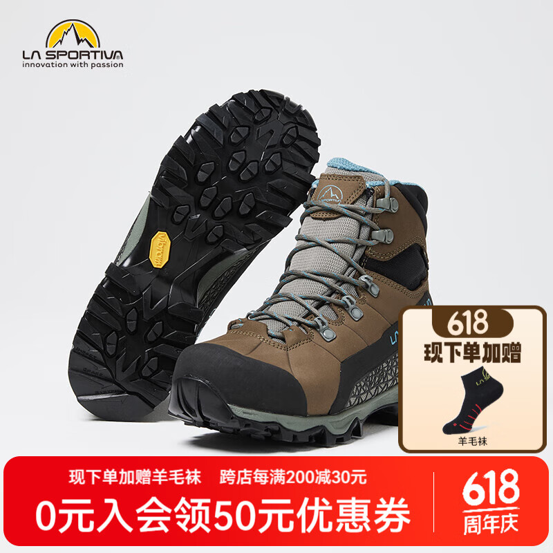 LA SPORTIVA登山鞋 男女户外徒步鞋防水透气防滑耐磨登山靴Nucleo 橡木/黄玉 36