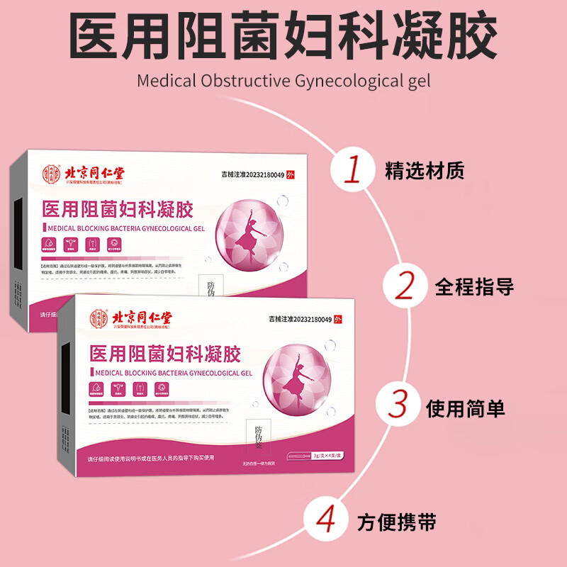 北京同仁堂盆腔炎盆腔积液妇科凝胶消炎抑菌用药小腹坠痛腰附件炎排积液专用 1盒【有炎症】宫颈异物