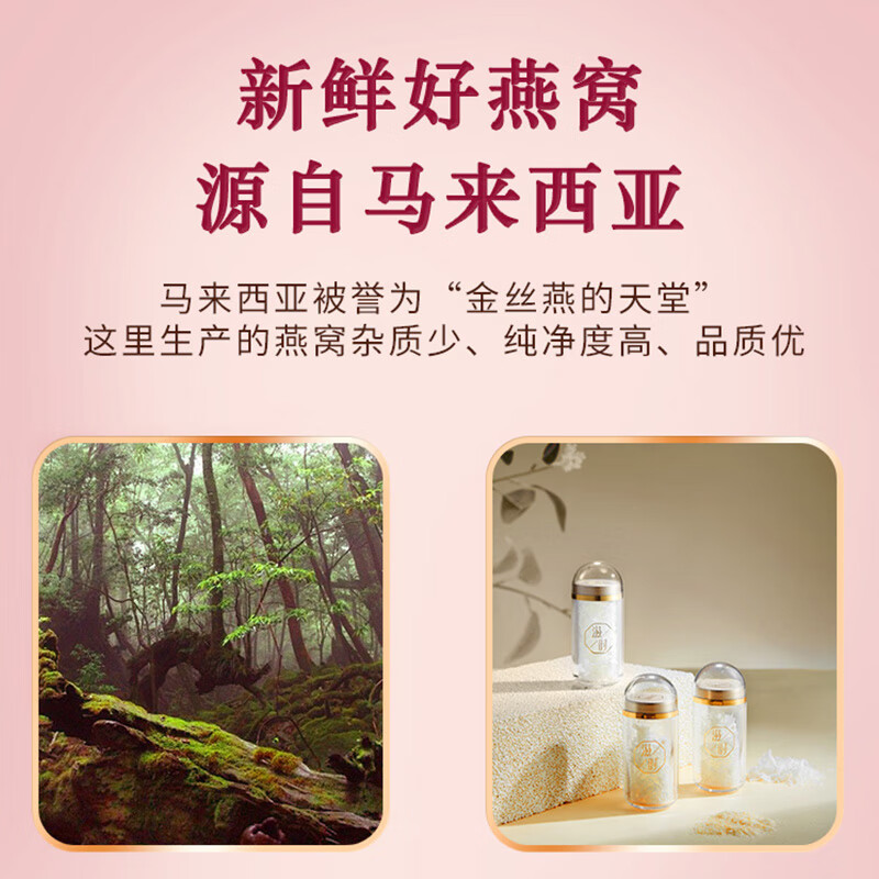 滋时滋补进口鲜泡燕窝礼盒  送礼营养燕窝礼盒 冲泡营养品 鲜泡燕窝 36g*1盒 *礼袋1*保温杯1个 (包燕窝1g*6罐+石蜂糖5g*6)