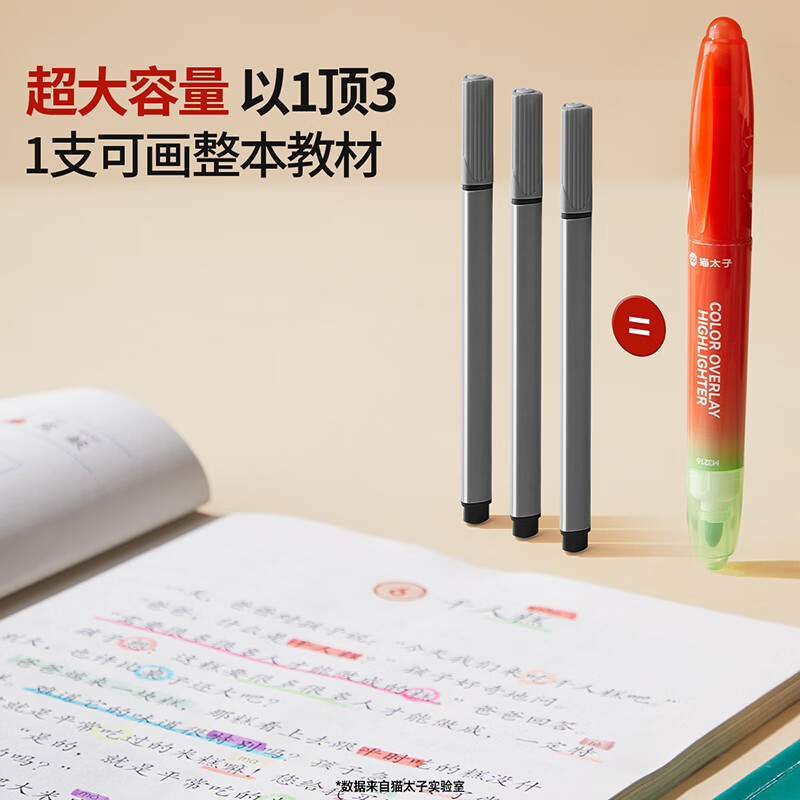 猫太子可叠色荧光笔标记笔记号笔彩色小学生专用划重点双头荧光笔手抄报专用笔高颜值文具12色做笔记专用 【多巴胺虹彩】叠色荧光笔