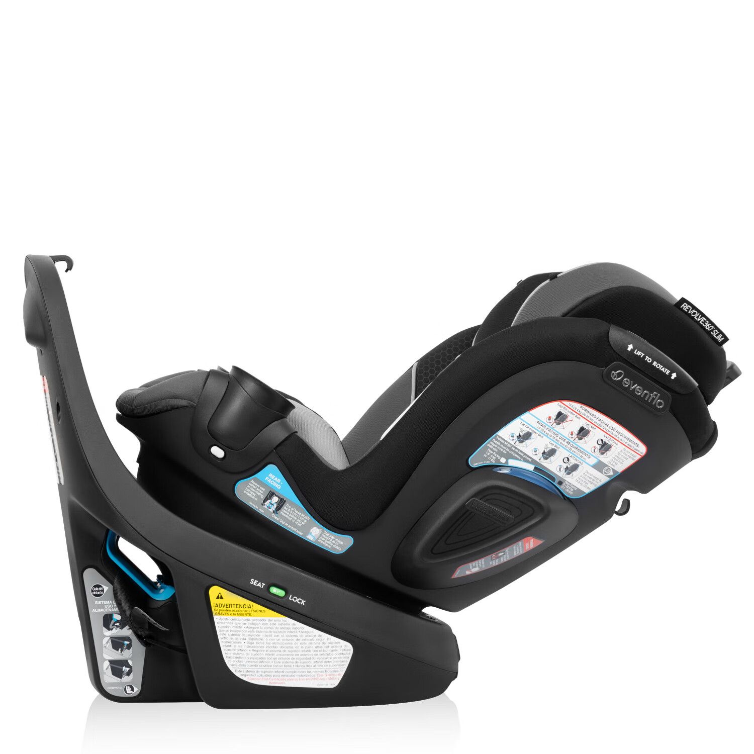 EVENFLO安全座椅Revolve360Slim2合1旋转式儿童汽车座椅 【0-7岁】适用 【正品保证，保税仓直发】