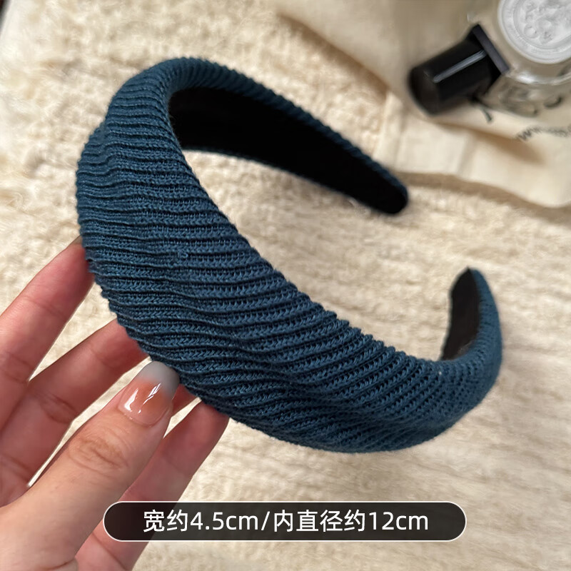 清晨的星星韩国东大门纯色宽边发箍女款高级感百搭头箍头饰秋冬洗脸发卡发饰 蓝色 京东折扣/优惠券