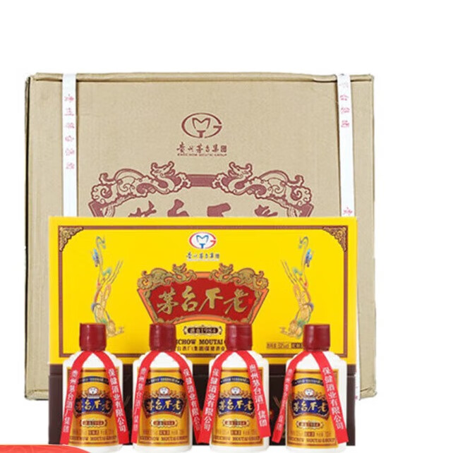 茅台茅台不老酒系列53度配制酒收藏送礼摆柜 新老包装随机发【喜酒】 125mL 24瓶 源自1984原箱6盒