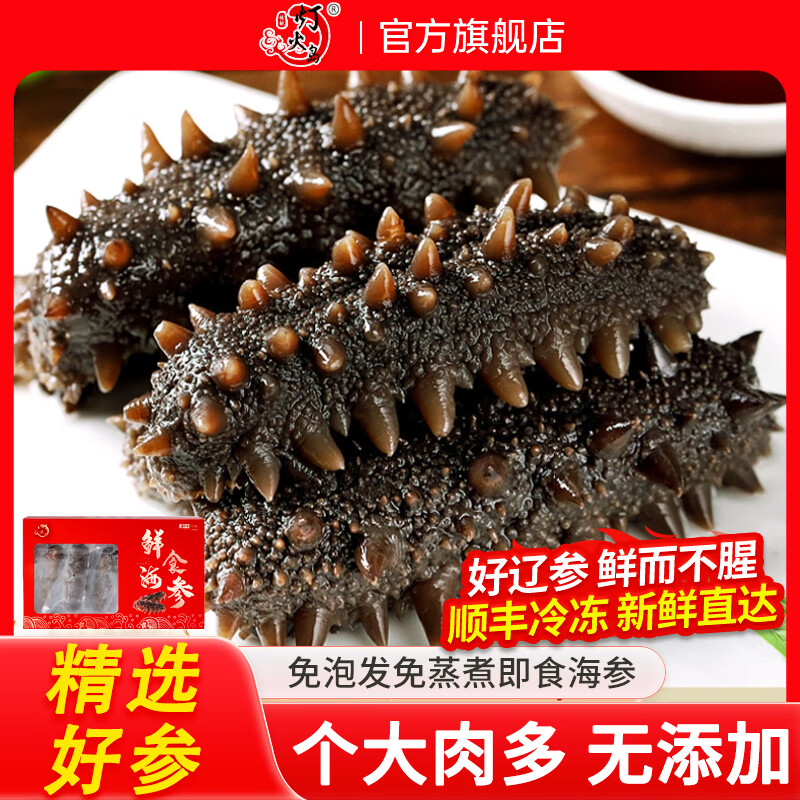 灯火岛大连即食海参 生鲜冷冻辽刺参 鲜食海参独立包装海鲜水产礼盒 9A级即食海参2斤装（10-14只）