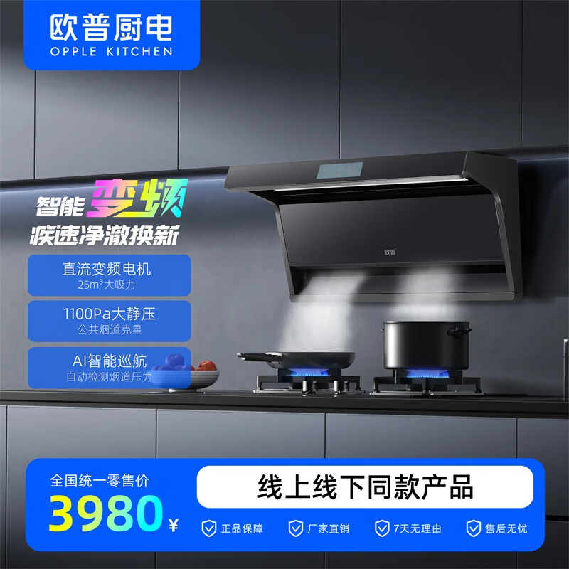欧普照明（OPPLE）/一级能效/热清洗/变频/新风系统/家用油烟机/CXW-230-YQ06 黑色