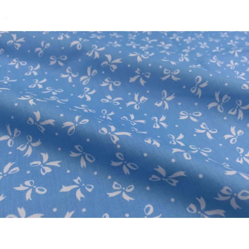 小碎花花布清新面料床品服装睡衣宝宝全棉布料处理 斜纹蓝底白花半米