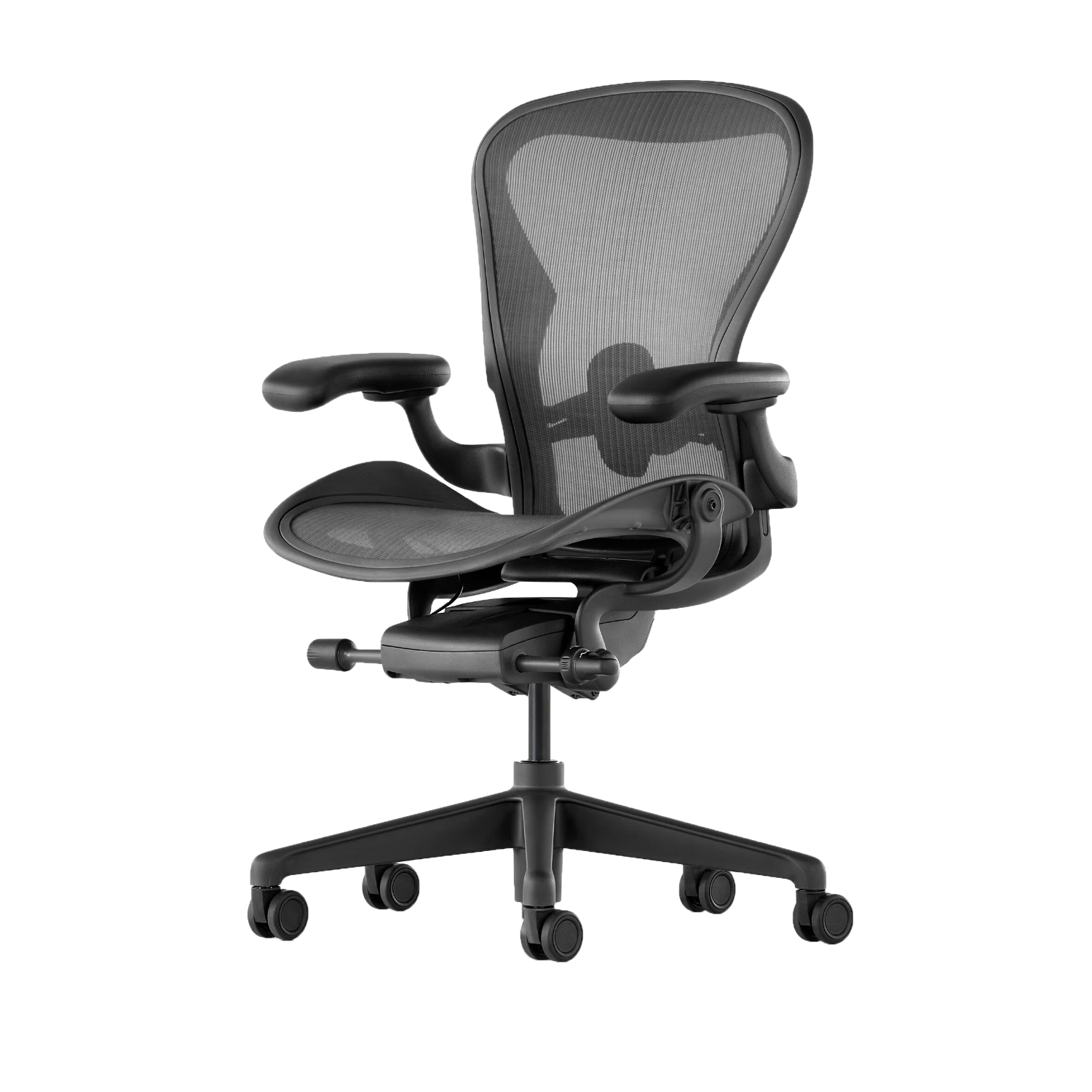 赫曼米勒（HERMAN MILLER）AERON電腦椅人體工學(xué)椅辦公椅升降扶手透氣面料 中號石墨色