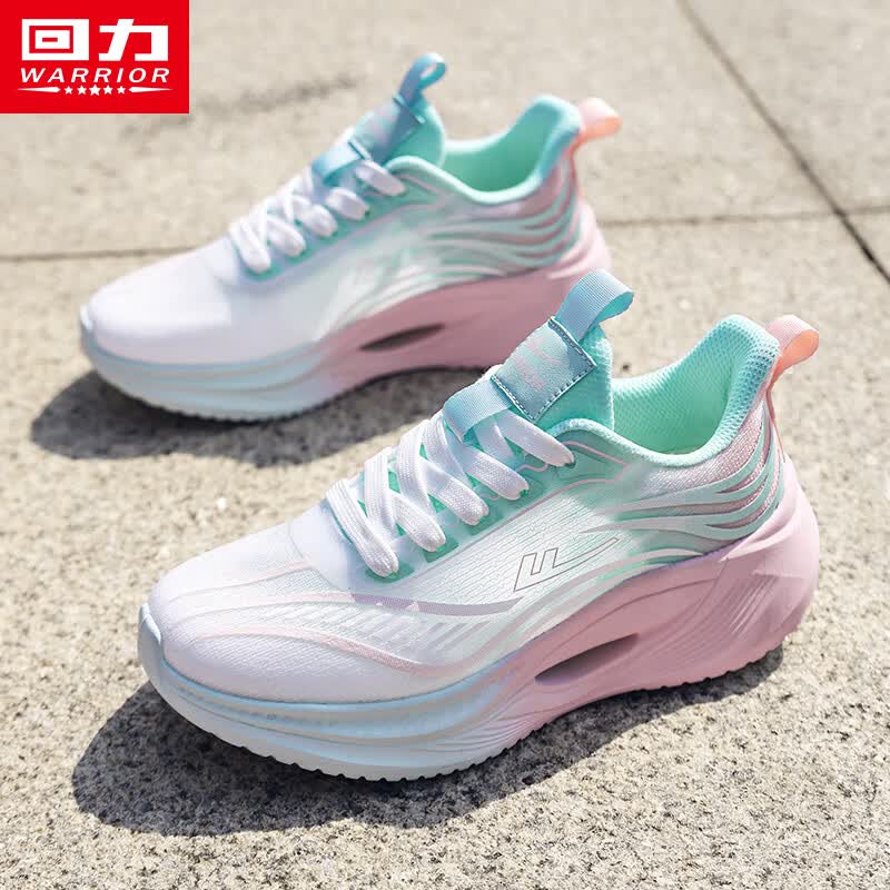 回力女鞋运动鞋女网面透气2026新款夏季轻便软底鞋子女薄款跑步鞋 白绿粉【网面款】 35 (225mm)