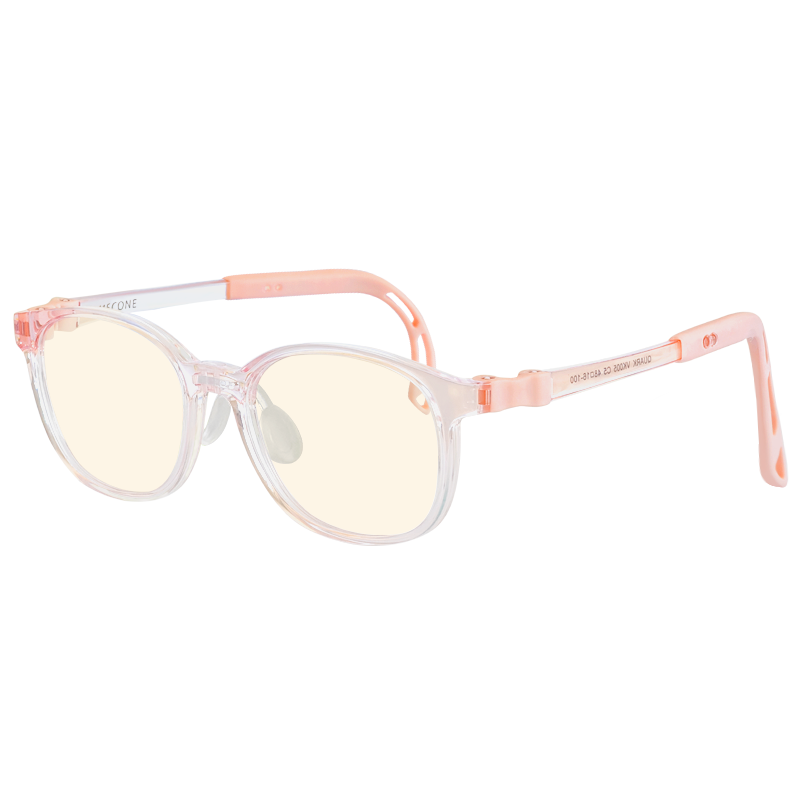 Quark黑色素升級(jí)款兒童防藍(lán)光眼鏡防紫外線輻射上網(wǎng)護(hù)目平光2503透明粉