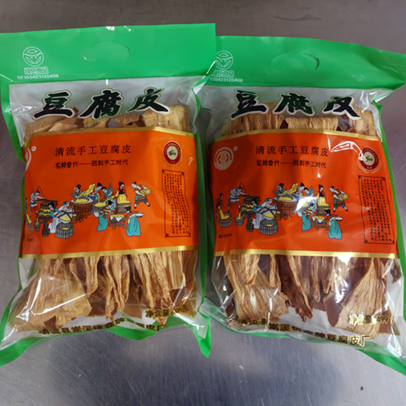 清流豆腐皮蘭愛珍豆腐皮干腐竹手工制作豆腐皮干貨499g*2