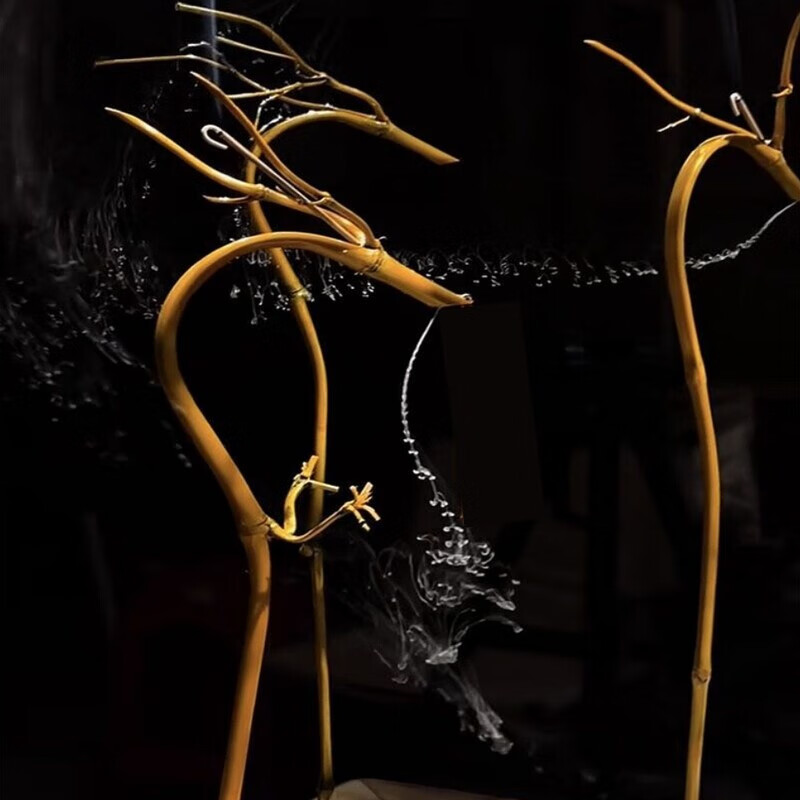 南啵丸龙头挂香架竹手工线香香插底座回归自然茶室客厅感倒流香薰炉 倒流香成品+底座【龙头挂香架竹】1个 抖音同款