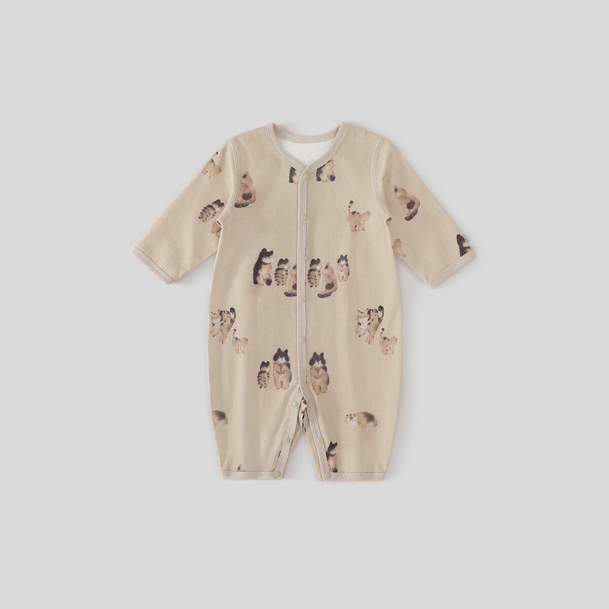 巴厘小猪新生婴儿儿衣服a类纯棉初生儿春秋哈衣四季爬爬服秋季宝宝连体衣 猫猫星球 73cm