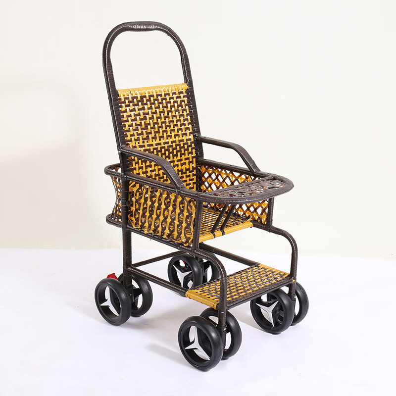 贤祥夏季婴儿手推车藤椅藤编宝宝竹藤儿童竹编编织轻便小推车小孩