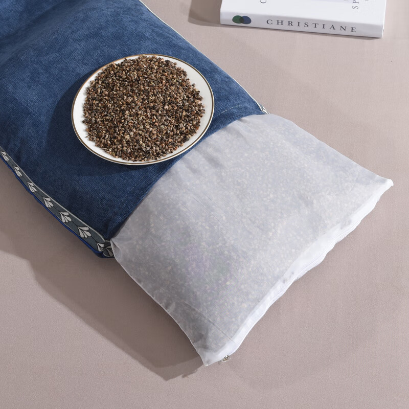 江南猫荞麦枕头护颈枕睡眠颈椎病深度睡眠专用一套一芯成人学生一对拍2 带枕套【荞麦枕】深蓝35*55cm1只