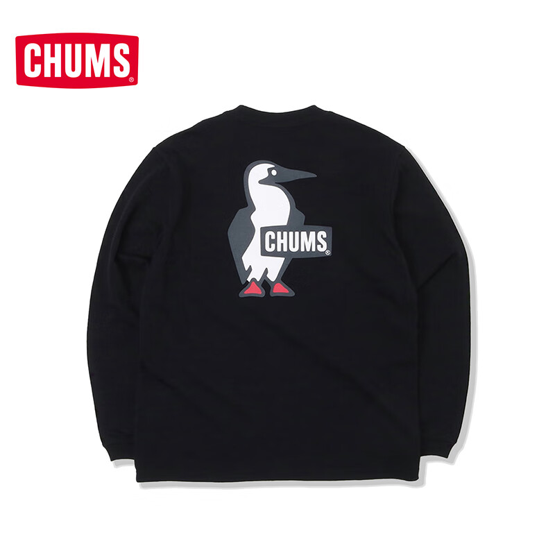 CHUMS洽洽鸟户外运动休闲卫衣棉质舒适长袖T恤男女款圆领时尚潮流百搭 CH01-2275-W106 M (170)