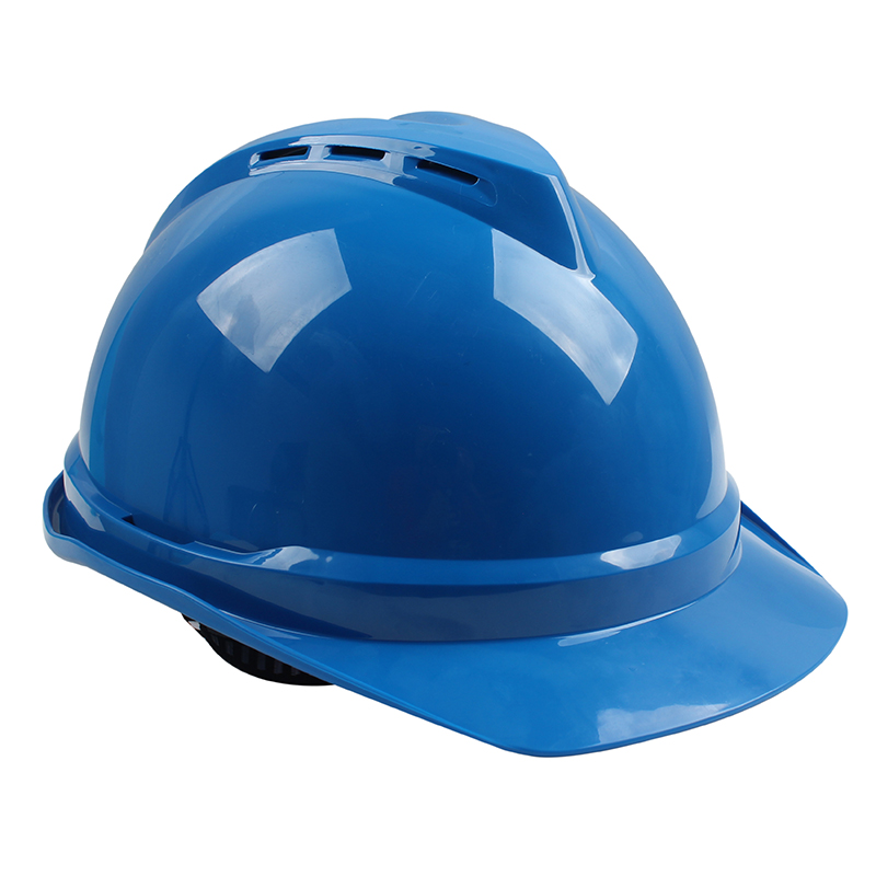 梅思安MSA 10146615 V-Gard 豪华型安全帽（蓝色 PE 一指键帽衬 D型下颏带）不含印字