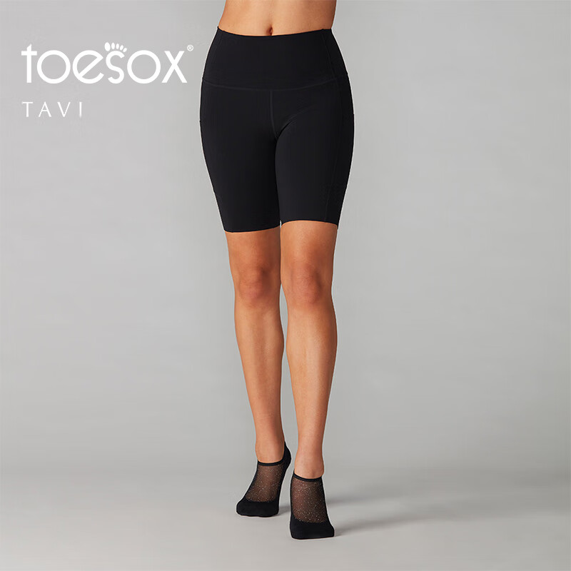 toesoxtavi联名款运动短裤女子运动瑜伽裤健身裤紧身显瘦短裤 黑色 XS