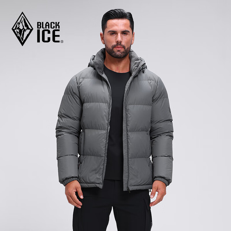 黑冰25新款户外700蓬鸭绒男款加厚防风保暖羽绒服 F8905MJ  铁灰 M