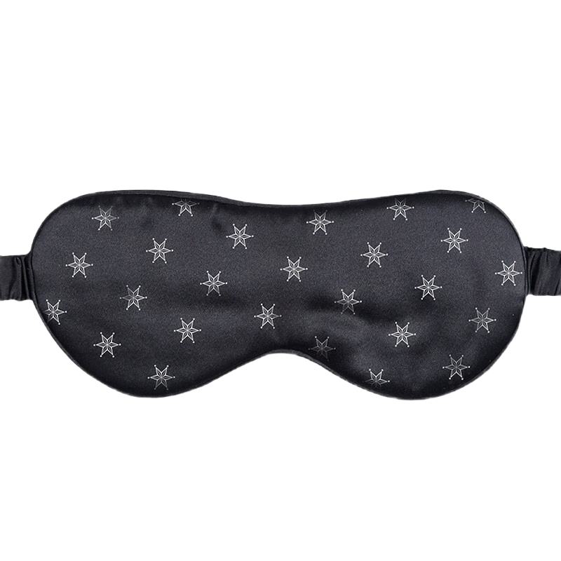 艾比（Auberge） 睡眠眼罩男女真絲遮光眼罩辦公室午休旅行必備眼罩6A級桑蠶絲 （梵星/墨）AUB002