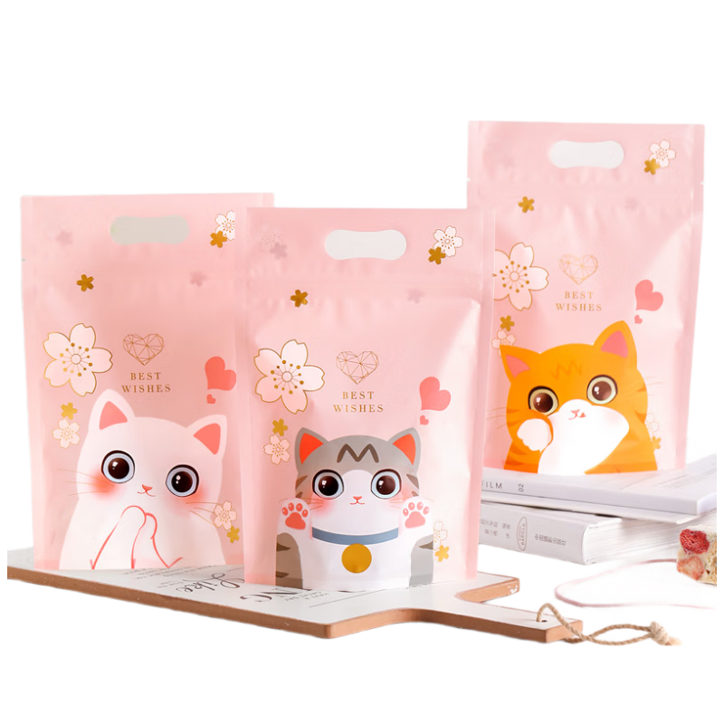 劣狐狐雪花酥牛軋糖包裝袋曲奇餅干奶棗糖果手提袋自封拉鏈袋盒食品烘焙