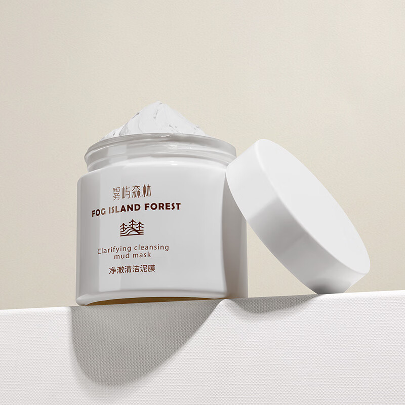 雾屿森林LK白泥净澈肌肤bud净黑头泥膜elk大白罐清洁油脂闭口粉刺雾屿泥膜 一盒 120g