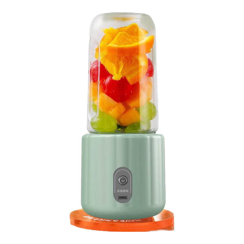 便携式榨汁杯迷你豆浆机家用水果电动小型榨汁杯多功能幼儿辅食器 绿色单杯