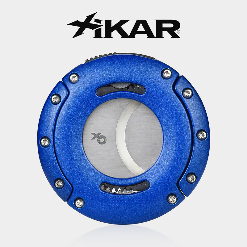 XIKAR美国西卡雪茄剪刀XO系列圆形雪茄钳便携式雪茄刀雪茄工具403 蓝色外观银色刀片