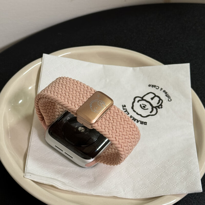 适用苹果手表编织s10表带磁吸iwatch9运动腕带apple watch ultra2 灰色 适用ultra1/2 49mm