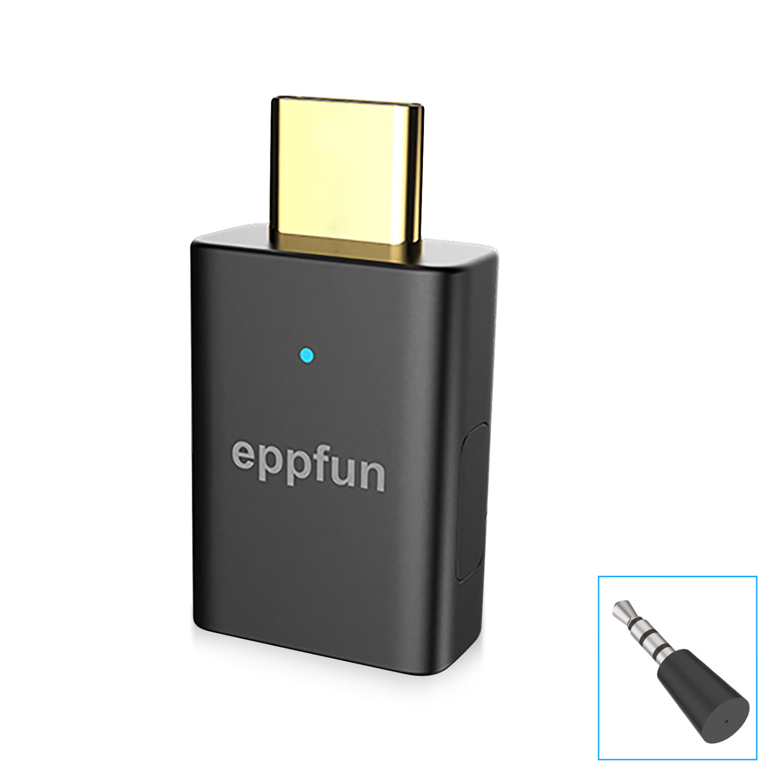 eppfun蓝牙5.4 usb 音频发射器 LE Audio LC3 aptx lossless AD LL 高通芯QCC 音频传输 auracast广播 AK3040pro max+小麦克风
