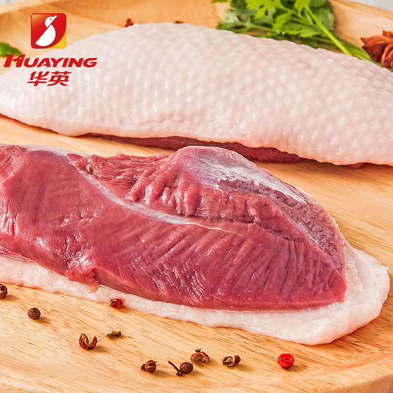 華英（HUAYING）生鮮 精切鴨胸肉新鮮冷凍生鴨胸脯肉帶皮鴨胸肉1140g 精切鴨胸肉（帶皮)1140g/袋