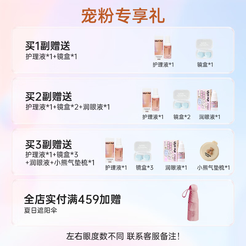 伊娃爱美瞳月抛2片装彩色隐形眼镜微混血自然可可月牙大小直径男女同款 初恋星球【纯欲无辜】 325度