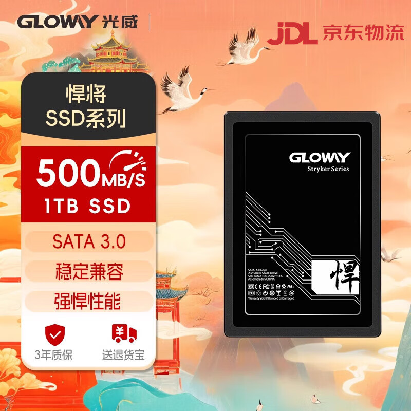 光威(Gloway)1TB 固態(tài)硬盤ssd筆記本臺式機電腦硬盤sata接口 2.5英寸 悍將丨1TB丨SATA3.0 1TB