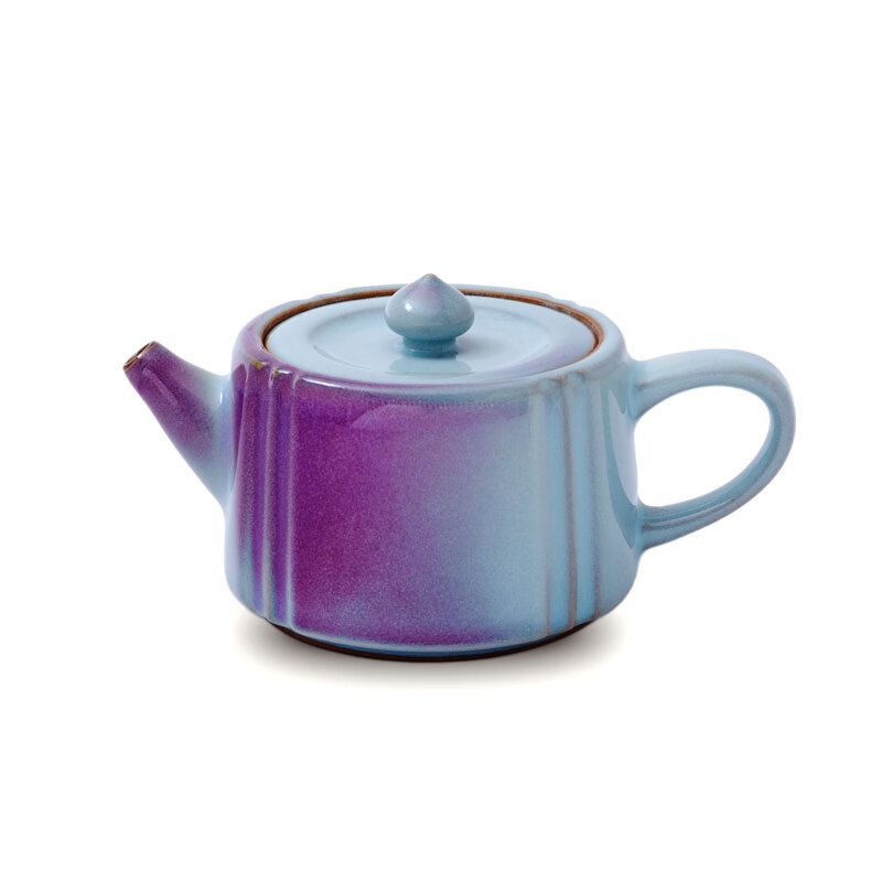 孔家钧窑官窑钧瓷八锦壶功夫茶具家用泡茶壶 【套装 一壶六杯】 240ml