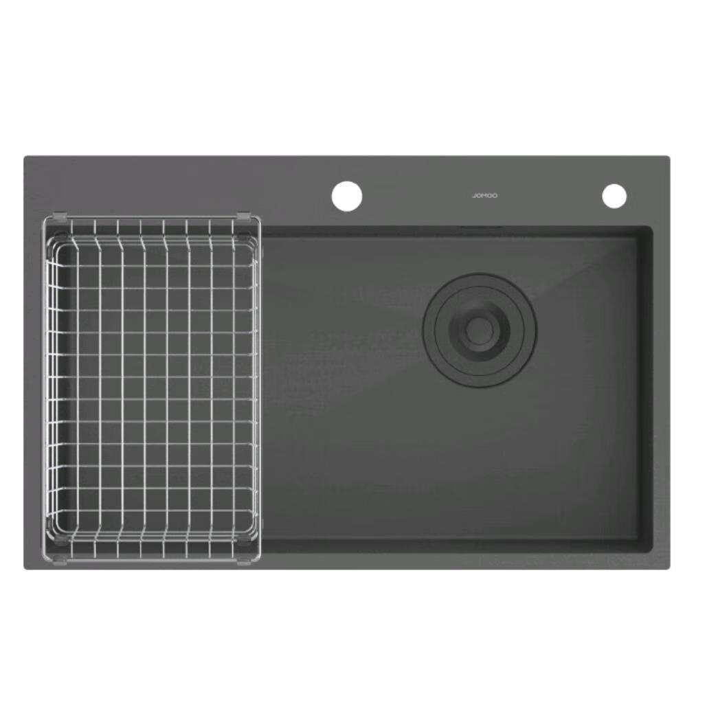 不锈钢单槽水槽疏水纳米抗刮水槽拉丝枪灰 x06297