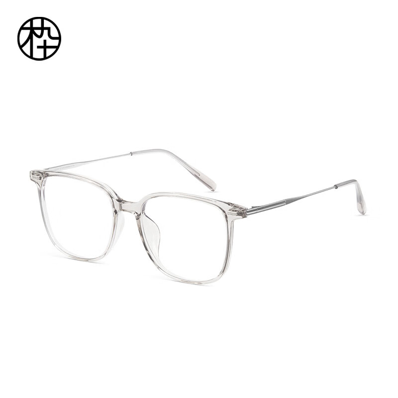 木九十超輕透明框眼鏡女可配度數(shù)鏡架男款鈦架鏡框 BRC1_星河茶_【輕鈦9g】 【單鏡框】