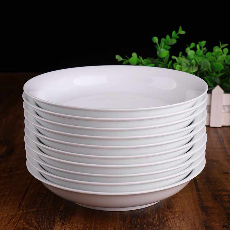 錦鳯景德镇饭碗面碗菜盘高温白瓷碗盘陶瓷餐具微波炉洗碗机可用纯白 罗汉20头(10碗+10盘)