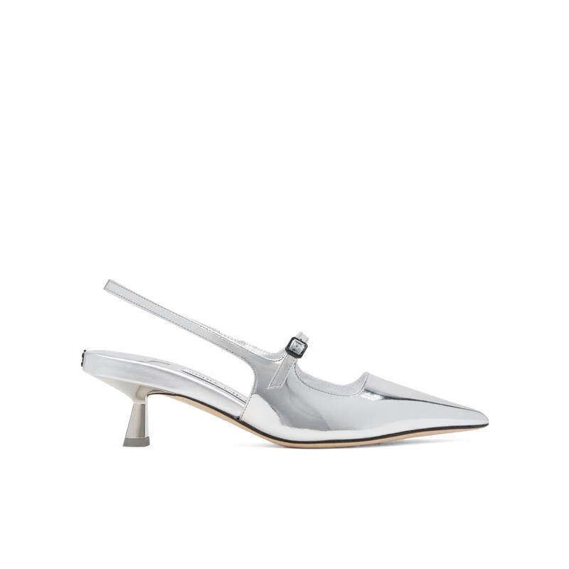 周仰杰（JIMMY CHOO ）尖頭高跟涼鞋搭扣細節(jié)輕便舒適女士鞋 白色 40