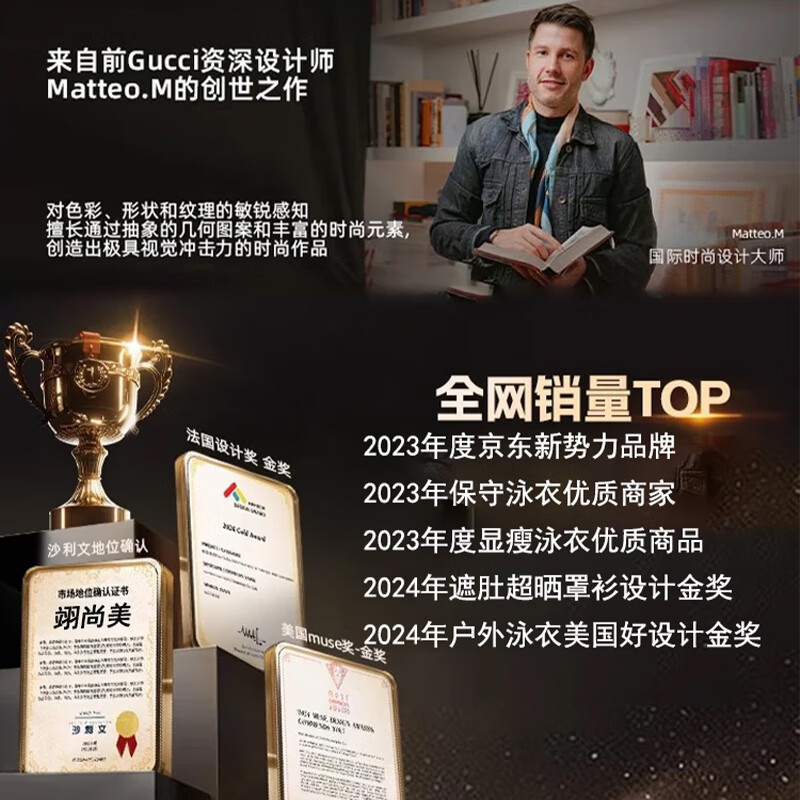 翊尚美泳衣女保守显瘦遮肚防晒罩衫两件套连体套装学生聚拢小胸户外沙滩 黑色 【防晒罩衫+打底裤】 均码 【推荐80-120斤】