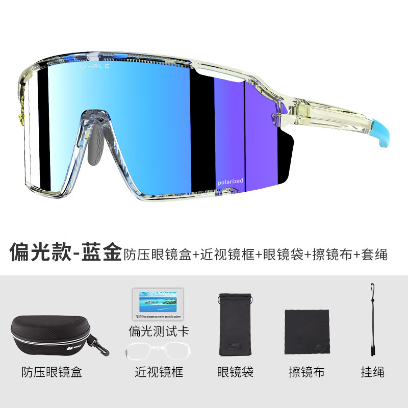 鲸鱼BS4户外运动眼镜防紫外线防强光 变色护目镜 钓鱼偏光眼镜骑行镜 变色款-镀银