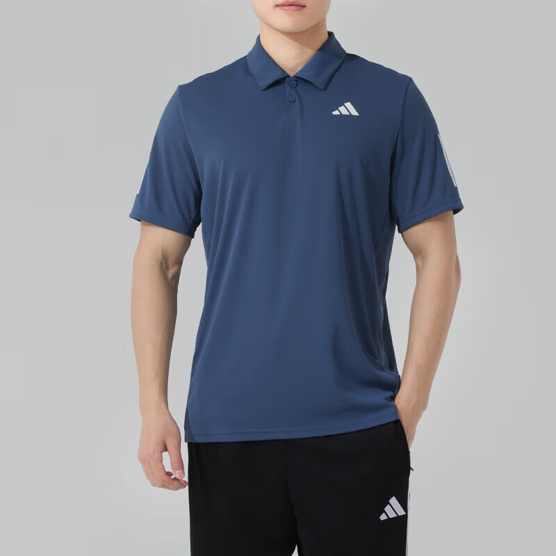 阿迪达斯 （adidas）男装新款快干透气网球运动休闲服蓝色短袖薄款翻领Polo衫短袖T恤 IY3216 XS