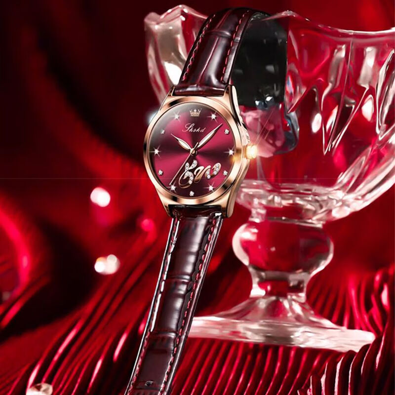 新款精致女士手表女款轻奢小众高级感送闺蜜生日礼物女生女朋友 高颜值升级新版-红色