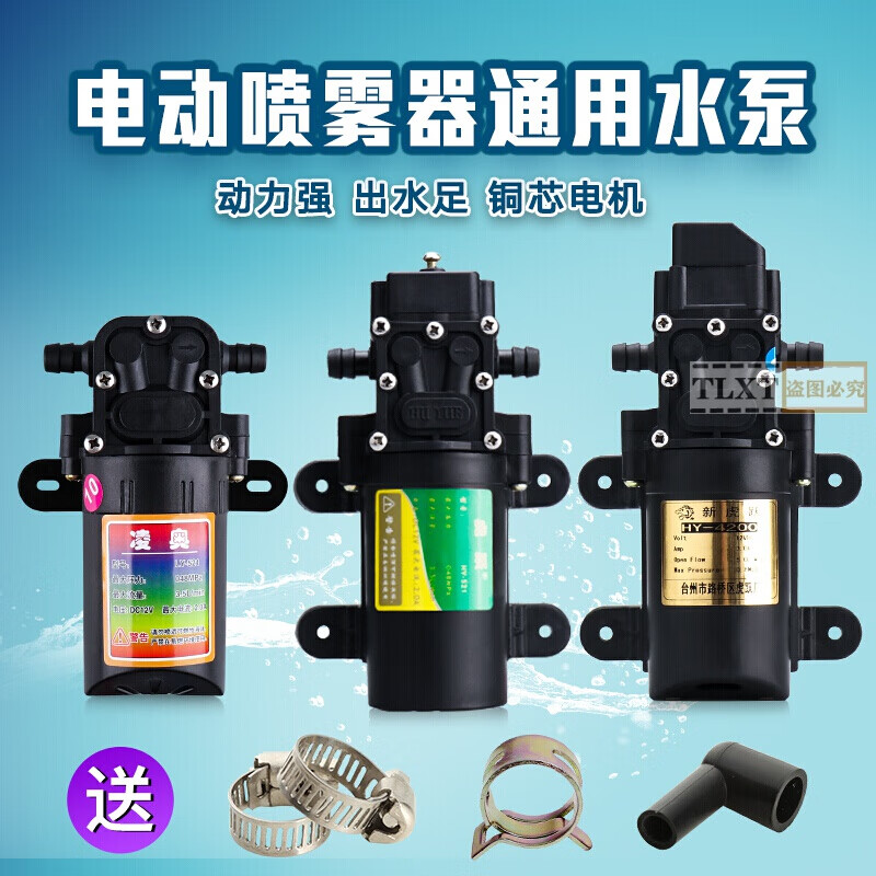 扑剌12v伏农用电动喷雾器水泵电机高压打农药机配件马达大功率自吸泵