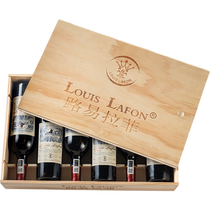 路易拉菲（LOUIS LAFON）法国原瓶进口红酒整箱6瓶 传奇干红葡萄酒14度高档礼盒装送礼品