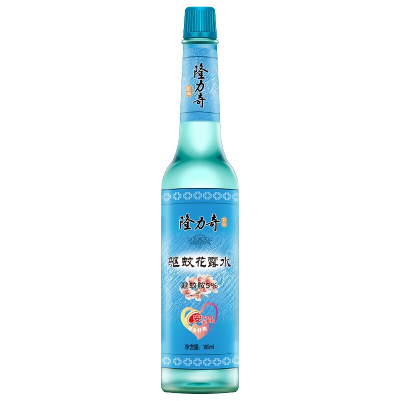 隆力奇(LONGRICH)驱蚊花露水驱蚊蛇胆牛黄止痒蛇胆花露水防痱祛痱喷雾瓶装便携 【避蚊胺5%】驱蚊玻瓶195ml