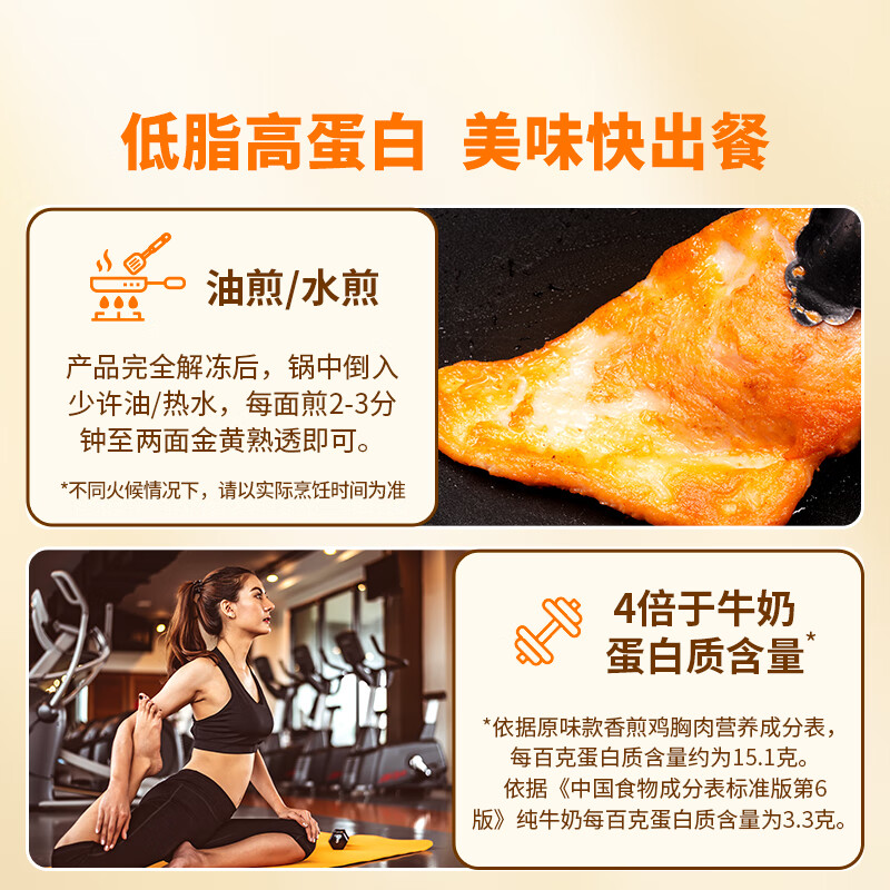 东方甄选低脂香煎鸡胸肉高蛋白食物冷冻鸡肉半成品早餐 【到手10片】 1kg （原味+奥尔良）混合装*1袋