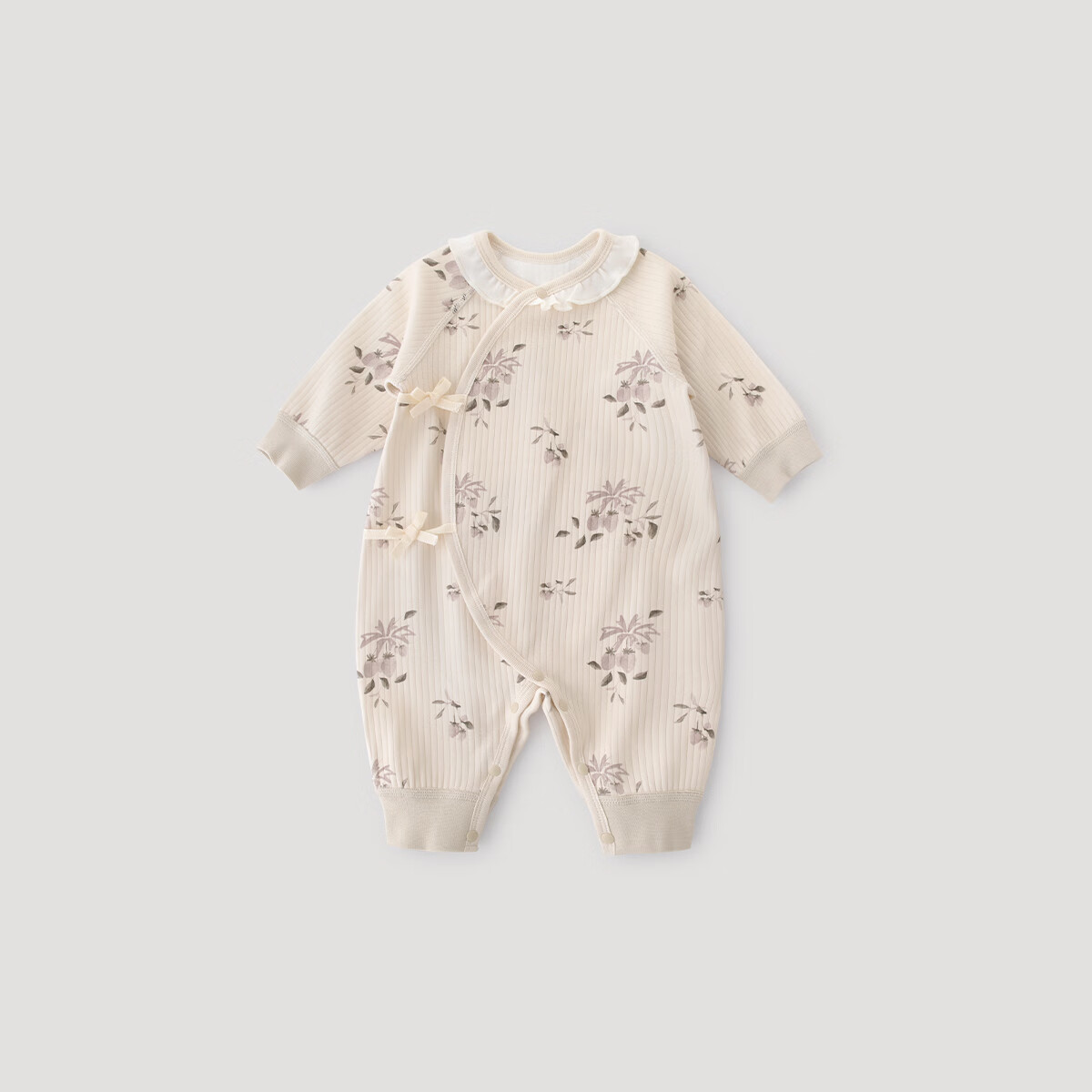 巴厘小猪婴儿衣服女宝春秋哈衣新生儿绑带和尚服初生儿秋季连体衣女宝宝 莓莓芝芝 73cm