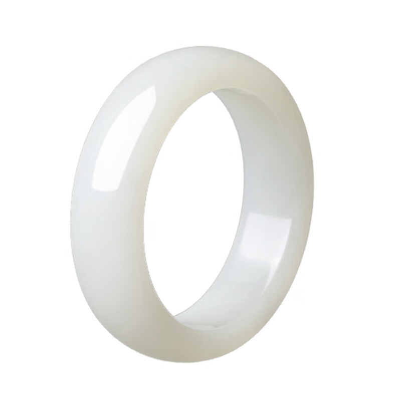 DL 1998保价DL品质和田玉羊脂白玉手镯加宽加厚玉镯手镯女玉手镯子送妈妈 玉镯尺寸64mm