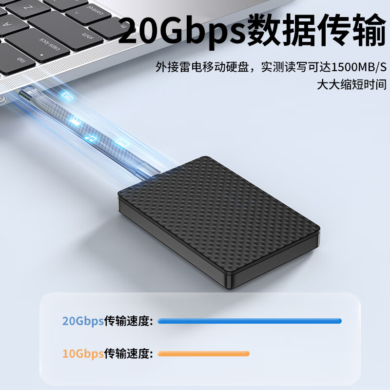 竞闪USB4全功能Type-C数据线40Gbps传输充电宝快充线4K视频雷电4钥匙扣短线副屏便携屏移动硬盘连接线 USB4丁香紫（20G/4k60hz）13CM