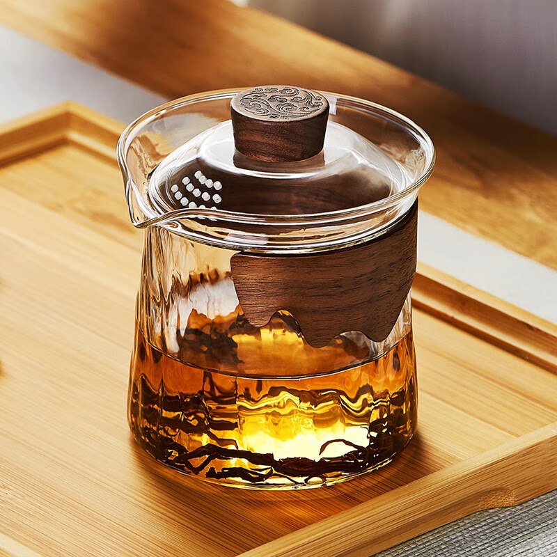 美斯尼 玻璃盖碗泡茶碗茶壶茶杯防烫手抓杯功夫茶具配件 盖碗（透明款）