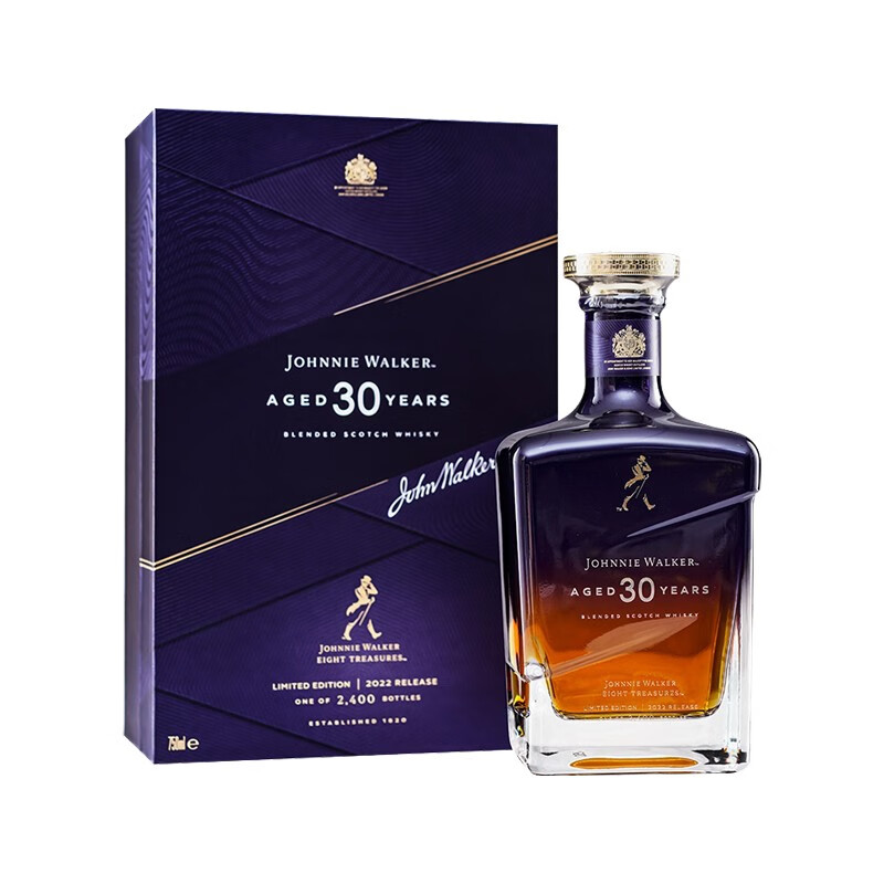 尊尼获加（JOHNNIE WALKER）盛酩威 尊尼获加蓝方 苏格兰调配威士忌 原装进口洋酒 年货送礼 尊尼获加30年紫金臻选乔治五世